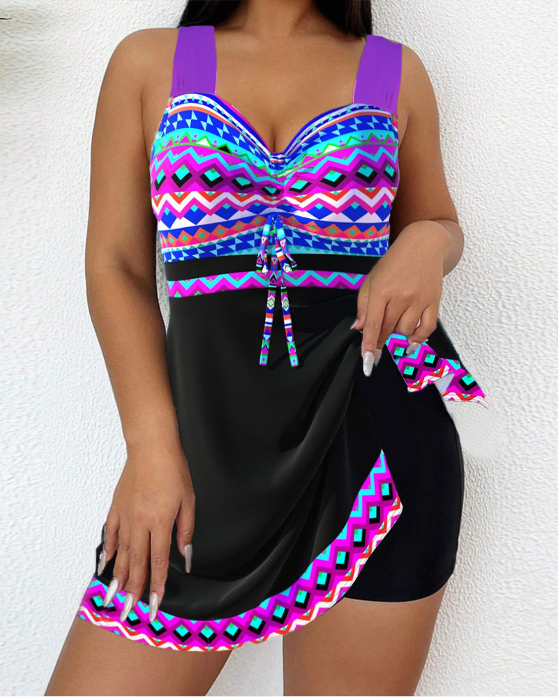 Badehose mit Kordelzug und Streifenprint
