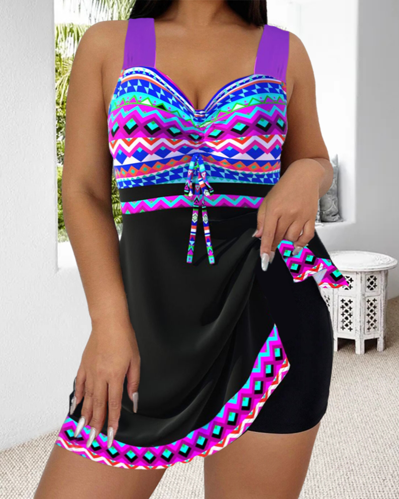 Badehose mit Kordelzug und Streifenprint