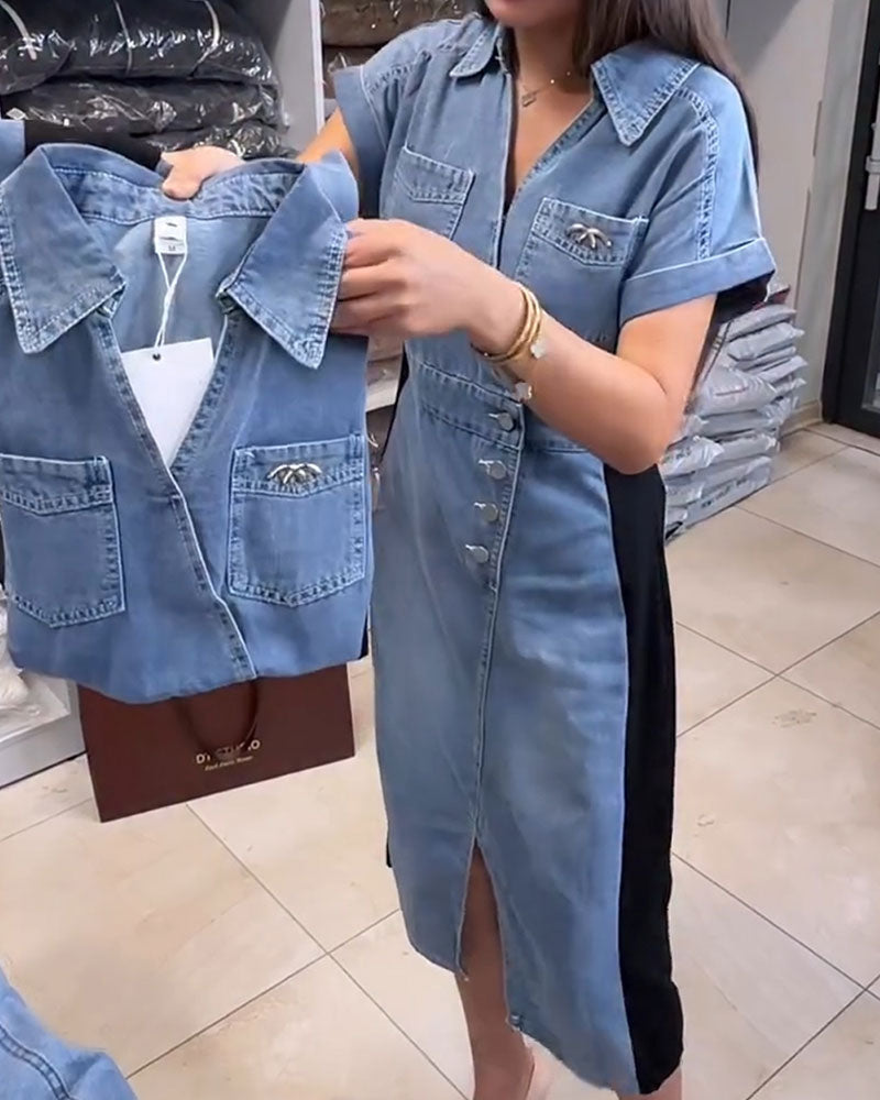 Klänning Casual Denim Lappverk