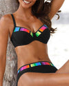 Sexy Bikinis mit Colour-Block-Print