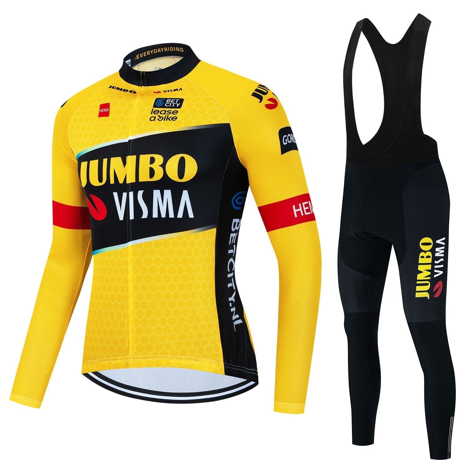 Jumbo Visma - Langarm-Professionelles Radsport-Set