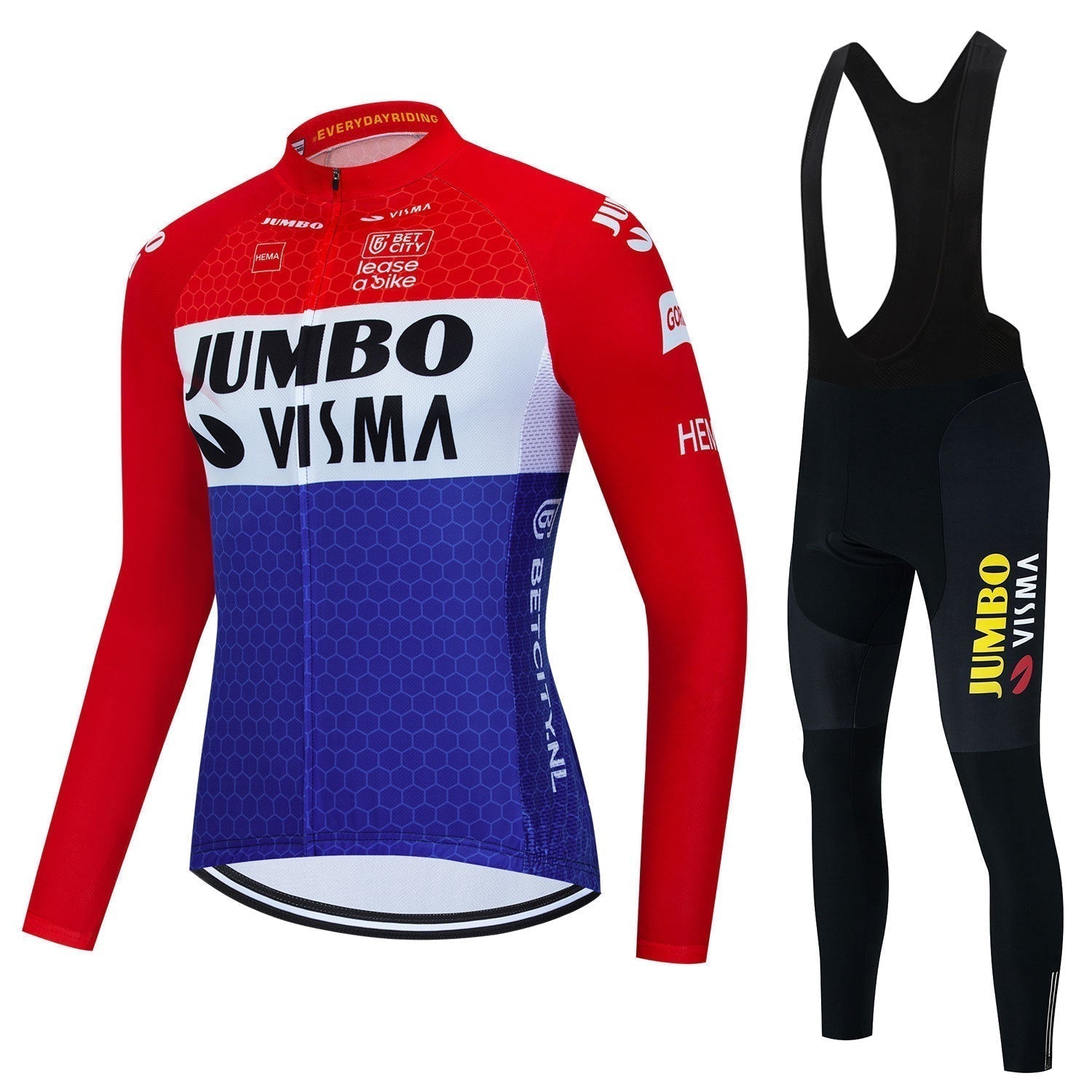 Jumbo Visma - Langarm-Professionelles Radsport-Set