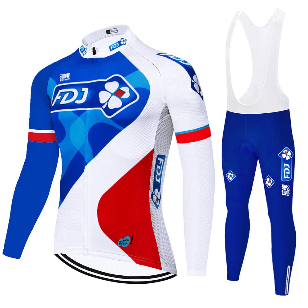 FDJ - Langarm-Professionelles Radsport-Set