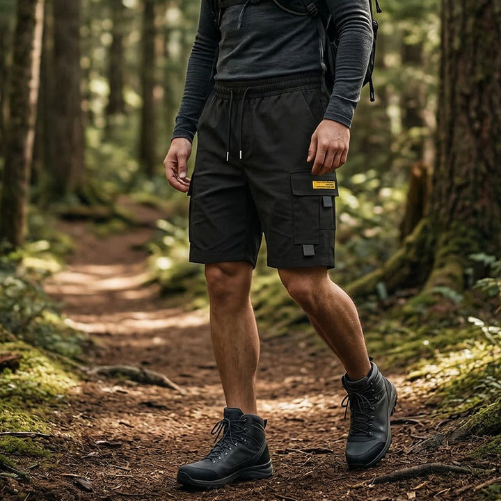 Männs casual cargoshorts med dragsko i midjan