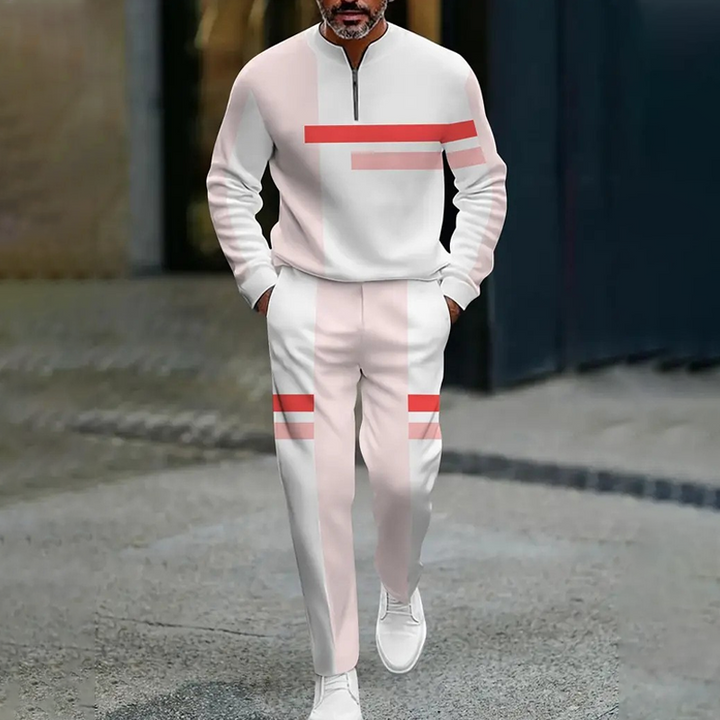 Träningsset för Män med Halv Dragkedja & Färgblock