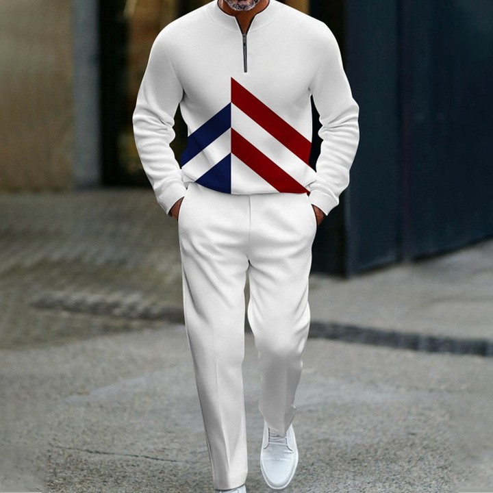 Träningsset för Män med Halv Dragkedja & Färgblock