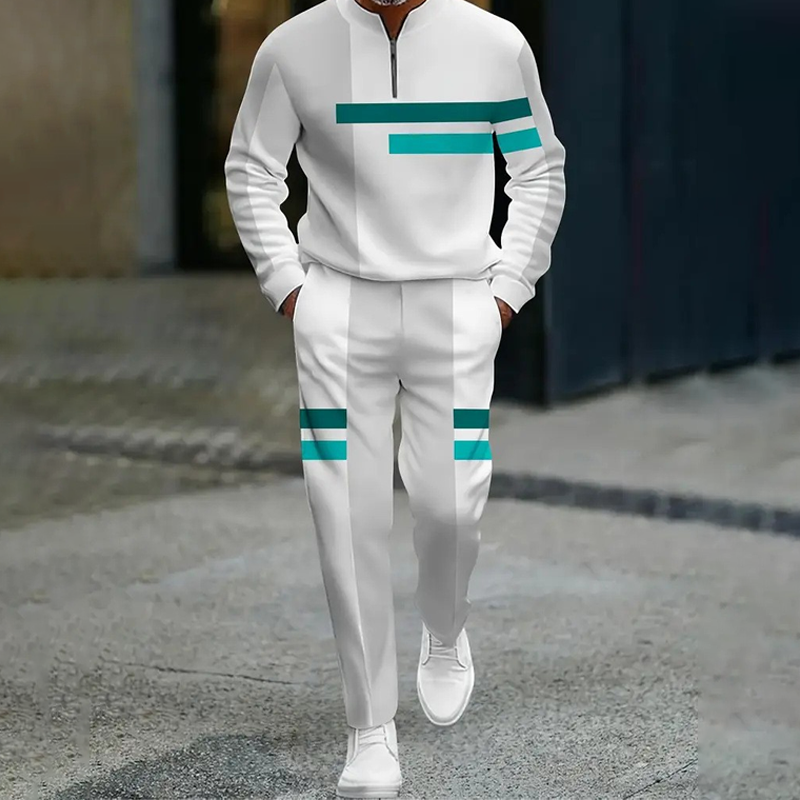 Träningsset för Män med Halv Dragkedja & Färgblock