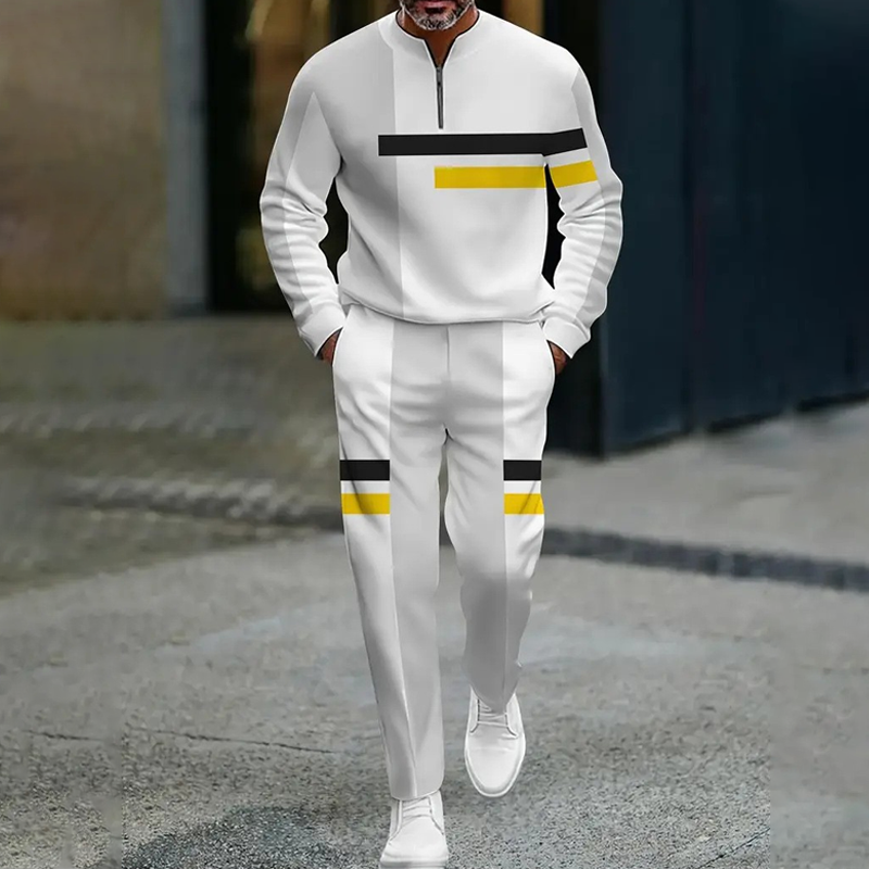 Träningsset för Män med Halv Dragkedja & Färgblock